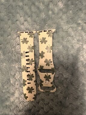 Floral Clover Printed Watch Band - Cream & Green